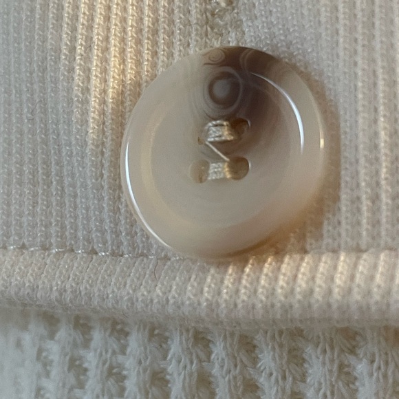 Cream Button Down Waffle Knit jacket - Picture 5 of 8